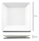 Set Platos 42 Piezas Cuadrados Porcelana Blanco Oxford