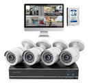 Kit Seguridad Gadnic 8 Cámaras HD IP DVR 8 Canales + Disco 1TB Visión Nocturna