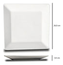 Set Platos 42 Piezas Cuadrados Porcelana Blanco Oxford